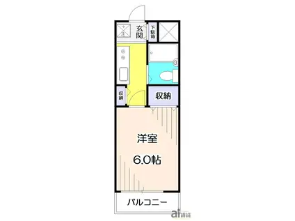 東所沢ダイカンプラザ(1K/2階)の間取り写真