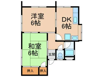 メゾンフェリス金池I(2DK/1階)の間取り写真