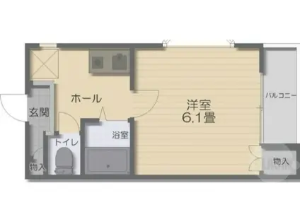 フィールド岸部(1K/3階)の間取り写真