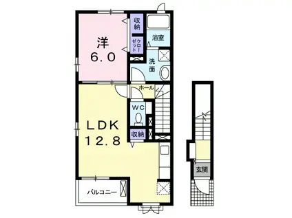 ニューエトワール(1LDK/2階)の間取り写真