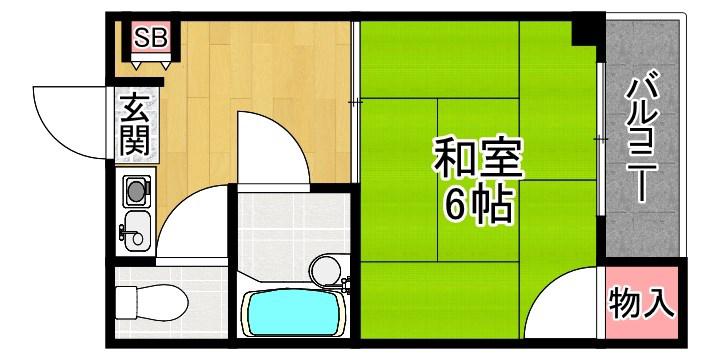 寿ハイツ(1K/3階)の間取り写真