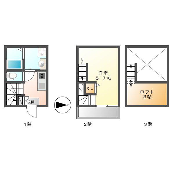 CASA FIGLIOLA(1K/1階)の間取り写真