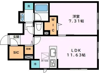 ASSO(1LDK/1階)の間取り写真