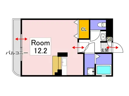 ヴィクトワール南方(ワンルーム/4階)の間取り写真