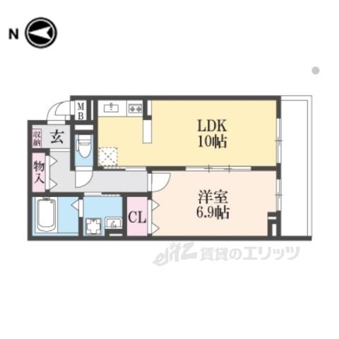 ブライト中野(1LDK/1階)の間取り写真