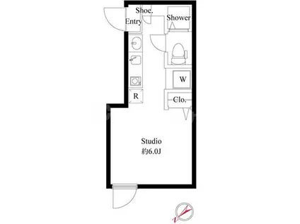 セレブラーレ町屋(ワンルーム/1階)の間取り写真