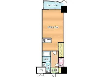 ロイヤルノースナイン(ワンルーム/12階)の間取り写真