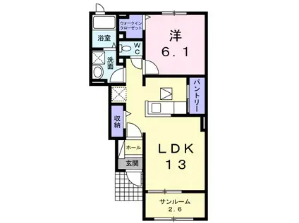 TM・ビレッジIII(1LDK/1階)の間取り写真