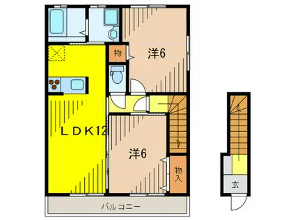 光明町シティハイツ(2LDK/2階)の間取り写真
