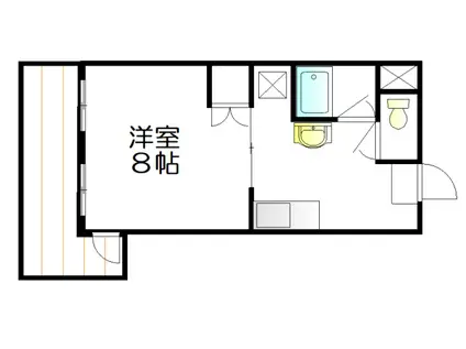 コーポ大和(1K/1階)の間取り写真