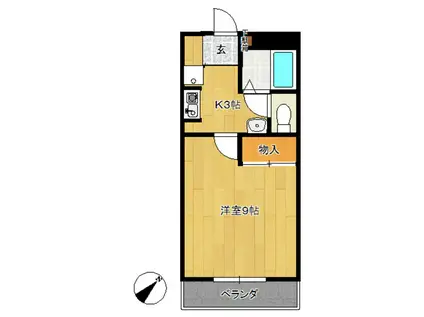 グレイスKOMI(1K/1階)の間取り写真
