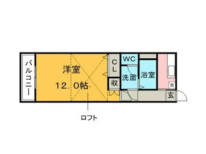 メゾン赤坂(1K/2階)の間取り写真