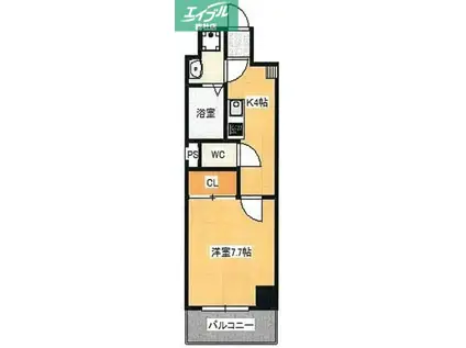 BELLA CASA ノース(1K/5階)の間取り写真