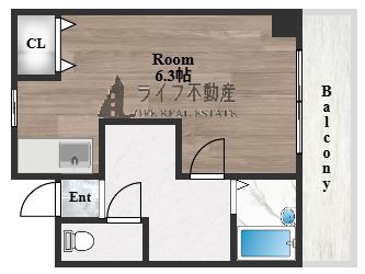 ダイヤモンドパレス(ワンルーム/2階)の間取り写真