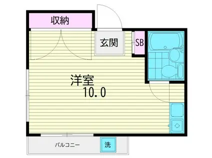 HILL TOP(ワンルーム/3階)の間取り写真