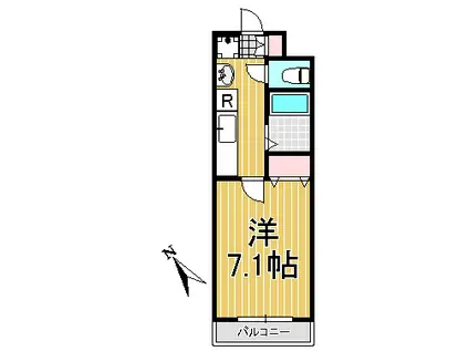 イーグルクレスト(1K/2階)の間取り写真