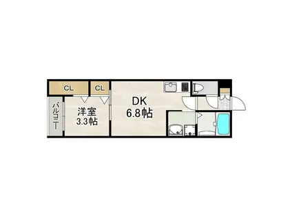 メゾンルミナ(1DK/1階)の間取り写真