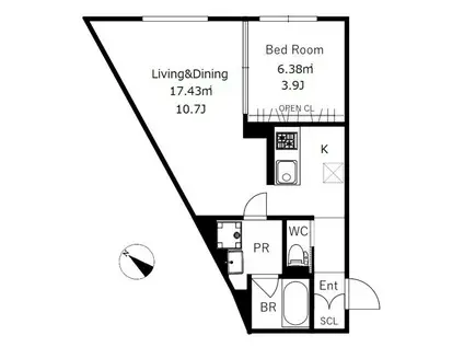 CREAL学芸大学(1LDK/1階)の間取り写真