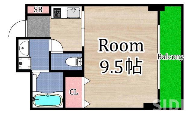 ウィスタリア京橋(1K/6階)の間取り写真