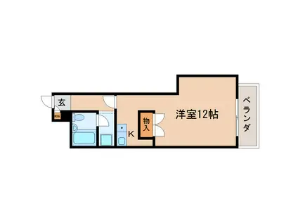 クレセントコート静岡(ワンルーム/4階)の間取り写真