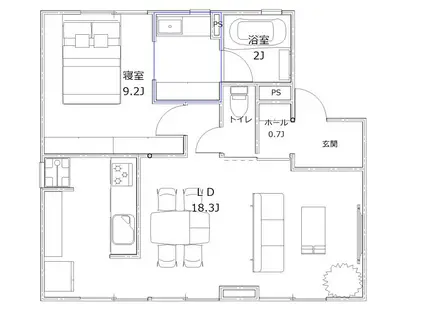 ファミール・F(1LDK/1階)の間取り写真