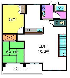 アマール名高(1SLDK/2階)の間取り写真