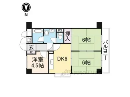 春栄ハイツ(3DK/7階)の間取り写真