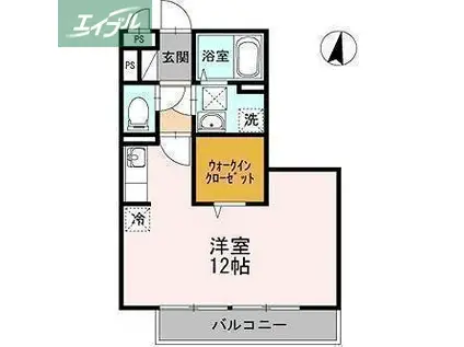 COMODO GIONE A棟(ワンルーム/2階)の間取り写真