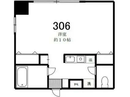 ヒルトップ道灌山(1K/3階)の間取り写真