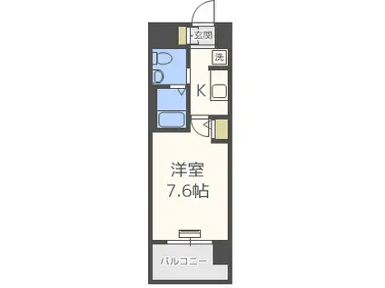 エステムコート難波サウスプレイスVエレージュ(1K/8階)の間取り写真
