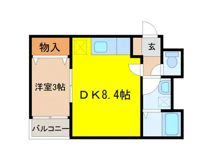 メゾン・ド・ショコラ(1DK/4階)の間取り写真