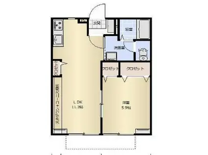メゾンエスプリ(1LDK/1階)の間取り写真