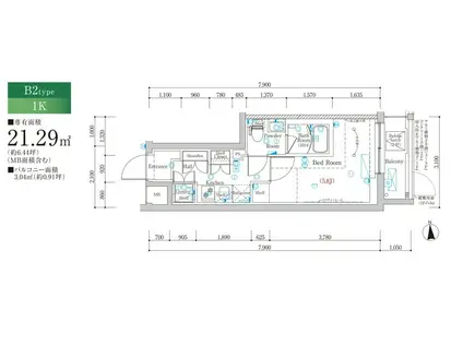 MIND MUSASHI-NAKAHARA(1K/1階)の間取り写真