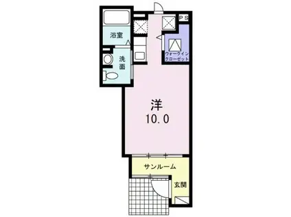 リヴェール(ワンルーム/1階)の間取り写真