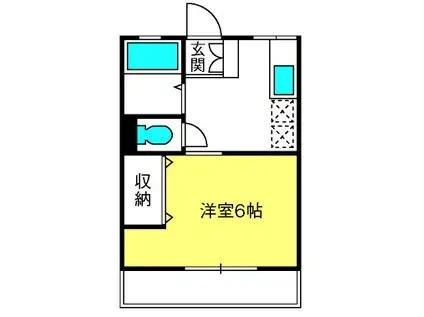 エクセルあさひ(1K/2階)の間取り写真