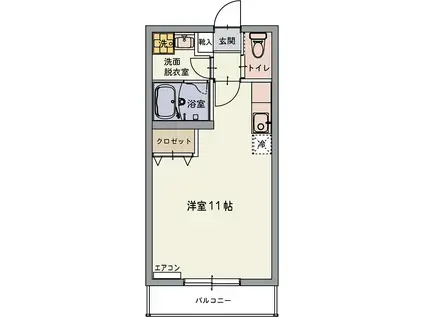 ラテラスI(ワンルーム/3階)の間取り写真