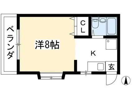 アストロプラザIII(1K/2階)の間取り写真