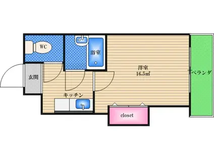 シンパシー京橋(1K/10階)の間取り写真