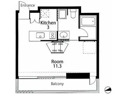 VILLA RONDO(ワンルーム/5階)の間取り写真