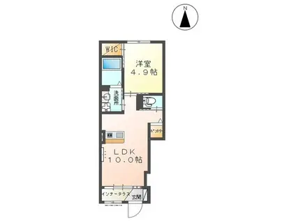 フェアリーガーデン(1LDK/1階)の間取り写真
