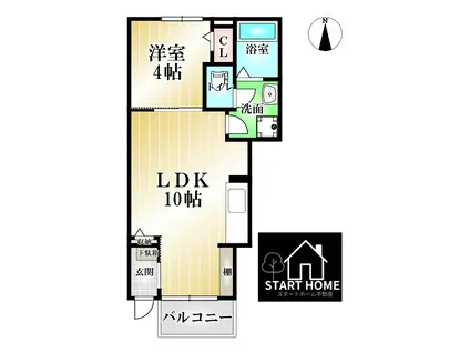 ルミナス名東 I(1LDK/1階)の間取り写真