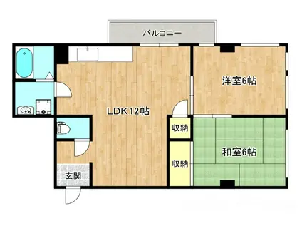 本田ビル(2LDK/3階)の間取り写真