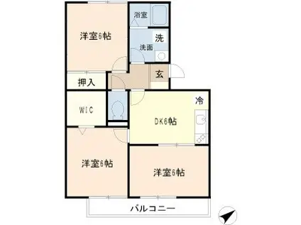 ラ・グランドール(3DK/3階)の間取り写真