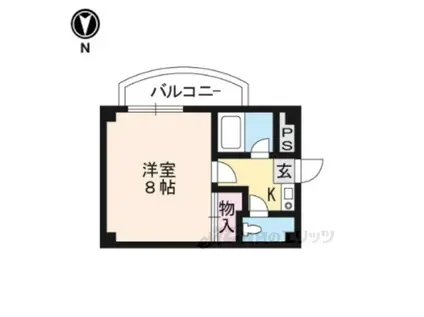 レジデンス東山(1K/2階)の間取り写真