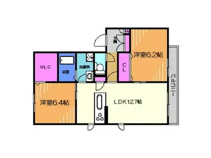 シャーメゾン東山II(2LDK/1階)の間取り写真