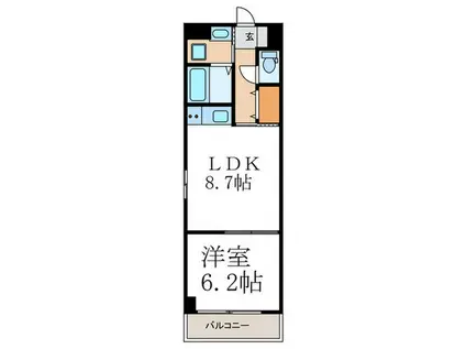 上御所エクセル三宅(1LDK/4階)の間取り写真