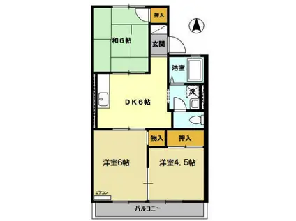 レジデンスAK(3DK/2階)の間取り写真