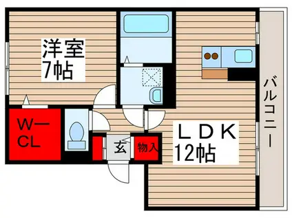 クレールI(1LDK/3階)の間取り写真