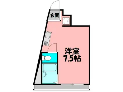 西田ビル(ワンルーム/3階)の間取り写真
