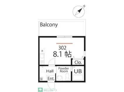 ハーミットクラブハウス横濱長津田(ワンルーム/3階)の間取り写真